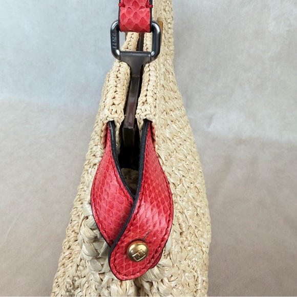 Fendi Peekaboo XL Python and Raffia Bag Rare - Picture 12 of 17